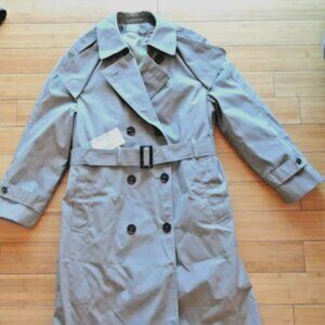 12R NEW USMC MARINE CORPS ALL WEATHER TAN TRENCH OVERCOAT w/LINER WOMENS LD 4326